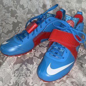 Nike Huarache 3 Lacrosse Cleats Blue Red Men's Sz 10.5 469730-416 Athletic Shoes